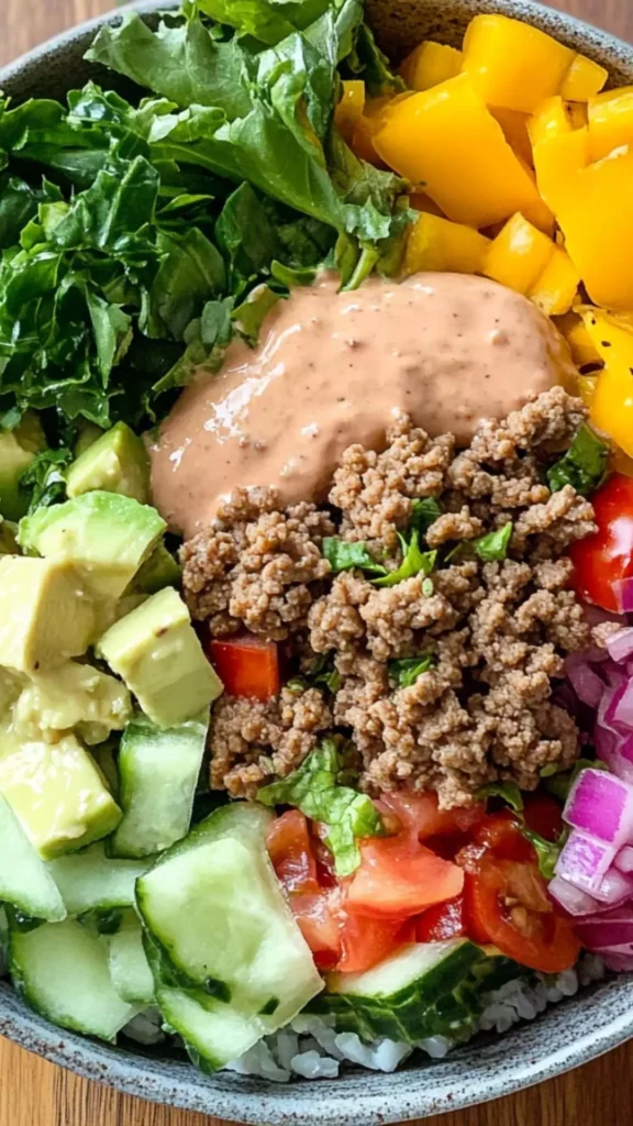 Ground Turkey Burger Bowl recipe