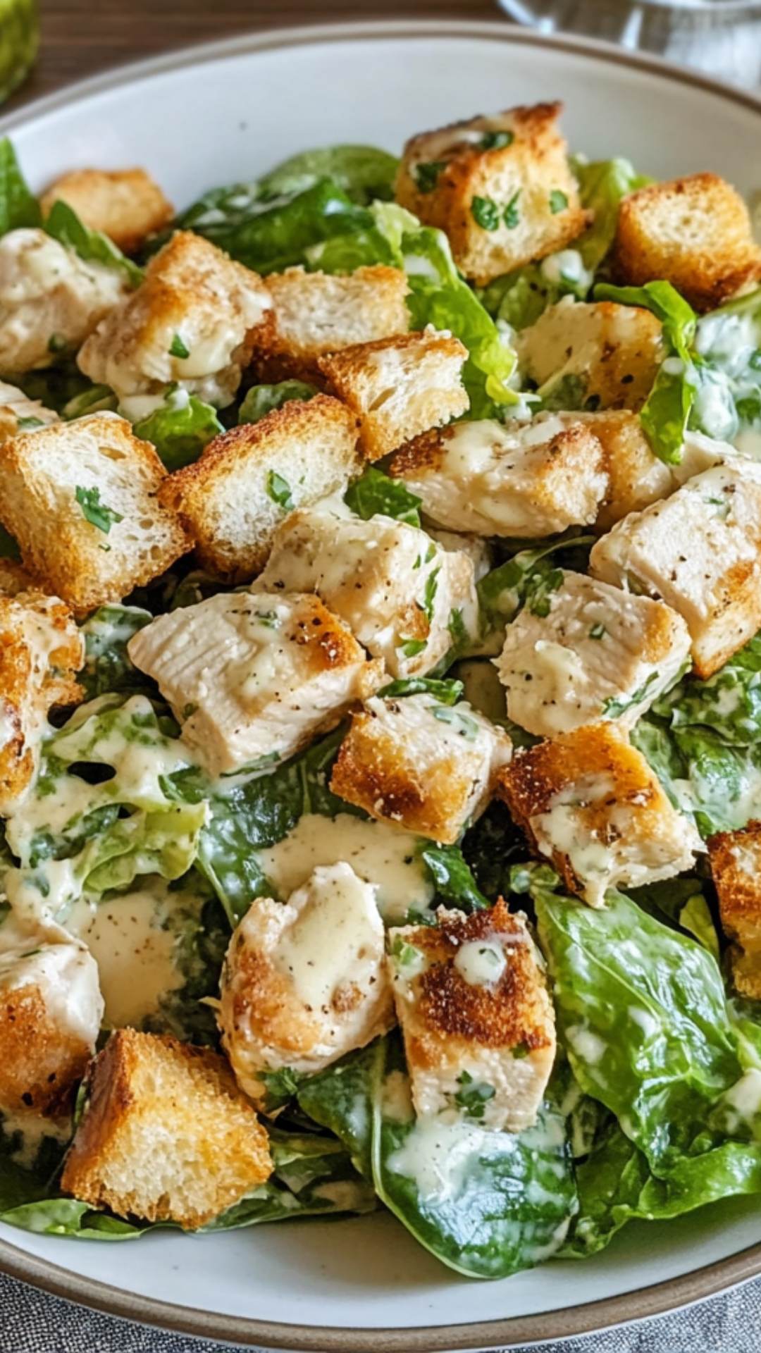 quick and easy chicken caesar salad with croutons recipe